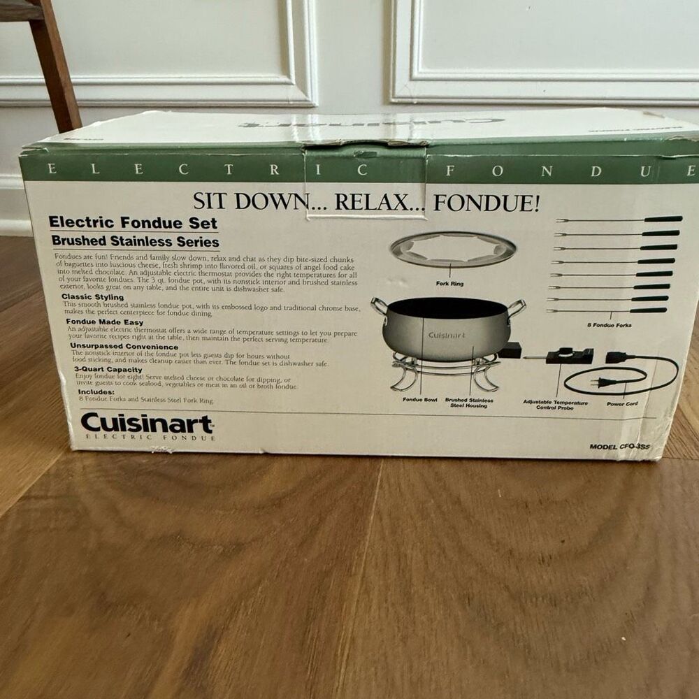 New Open Box Cuisinart Electric Fondue Pot CFO-3SS *Missing Forks* - Picture 6 of 10